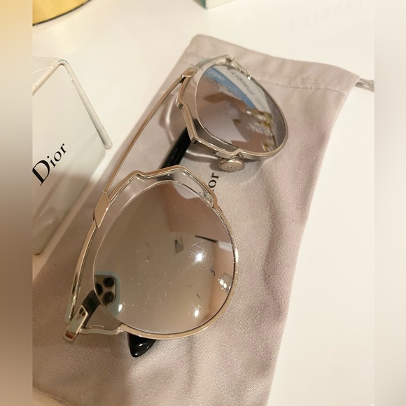Dior SoReal Mirrored Aviator Sunglasses // Silver - Picture 6 of 9
